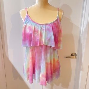 Women’s Tie Dye Pastel Tankini Swimsuit Set 3XL